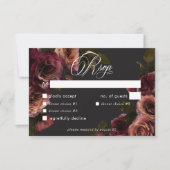 ムーディエレガントーミュートRust & Burgundyフローラディナー 出欠カード (正面)