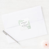 ムーディエレガントーユーカリ葉ス・グ結婚リーズ スクエアシール (封筒)