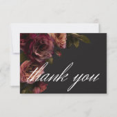 ムーディエレガントー消音Rust & Burgundyフローラ結婚の サンキューカード (正面)