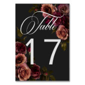 ムーディエレガントー消音Rust & Burgundyフローラ結婚の テーブルナンバー (裏面)