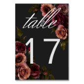 ムーディエレガントー消音Rust & Burgundyフローラ結婚の テーブルナンバー (裏面)