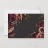 ムーディエレガントー消音Rust & BurgundyフローラQRコード 出欠カード (裏面)