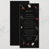 ムーディエレガントー秋秋ワイルドフラワー結婚ズ メニュー (正面/裏面)