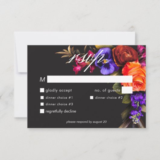 ムーディエレガントー鮮やかハーベストフローラディナー 出欠カード (正面)