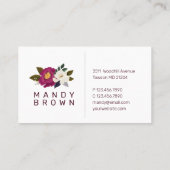 ムーディエレガントー&ウォーター色フローラ配置 名刺 (裏面)