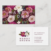 ムーディエレガントー&ウォーター色フローラ配置 名刺 (正面/裏面)