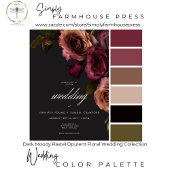 ムーディエレガントーRust & Burgundyフローラ両面 招待状