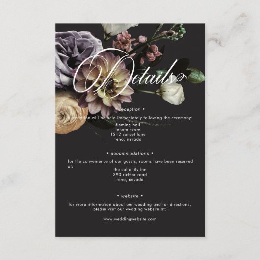 ムーディエレガントーTwilightミュートされたフローラ詳細 エンクロージャーカード (正面)