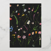 ムーディオランダフローラガーデンパーティー誕生日金ゴールド 箔招待状 (裏面)