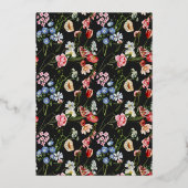 ムーディオランダフローラバーストフレ結婚ームの金ゴールド 箔招待状 (裏面)