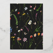 ムーディオランダ花結婚と蝶の金ゴールド 箔招待状 (裏面)