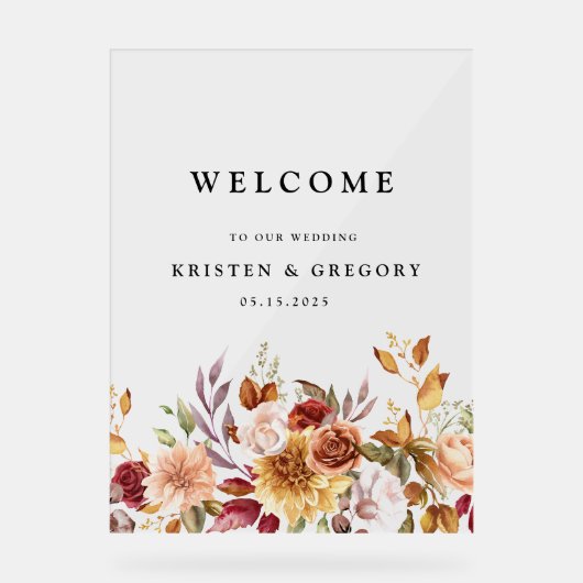 ムーディオータムエレガントな結婚式 アクリルサイン (正面)