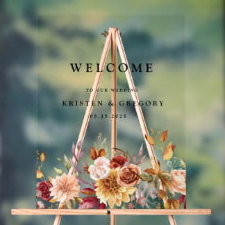 ムーディオータムエレガントな結婚式 アクリルサイン