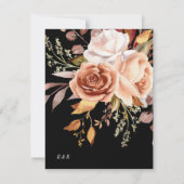 ムーディオータムフローラエレガントなウェディングメニューカード 招待状 (裏面)