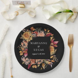 ムーディオータムフローラモノグラム ペーパープレート