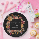 ムーディオータムフローラモノグラム ペーパープレート (パーティー)