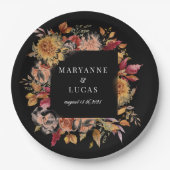 ムーディオータムフローラモノグラム ペーパープレート (正面)