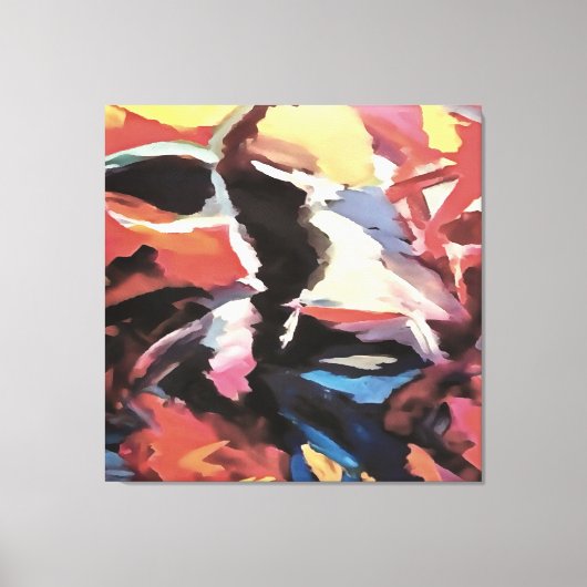 ムーディカ数々のー色の抽象芸術絵画ズ キャンバスプリント (正面)