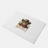 ムーディキャットカウボーイ女性のカーボーイモウハウディハロウィーンコス ドアマット (アングル)