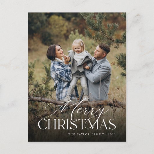 ムーディクリストマスボタニカル垂直写真 シーズンポストカード (正面)