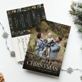 ムーディクリストマスボタニカル垂直写真 シーズンポストカード