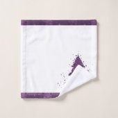 ムーディクリスマスツリー |ダークプラムパープル（ばちゃばちゃ）跳ねる バスタオルセット (ウォッシュタオル)