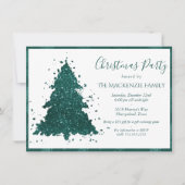 ムーディクリスマスツリー |ダークミッドナイトティール（緑がかった色）パーティー シーズンカード (正面)