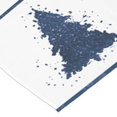 ムーディクリスマスツリー |上品なダークネイビーブルー ショートテーブルランナー (コーナー)