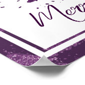 ムーディクリスマスツリー |紫の抽象芸術スクリプト ポスター (角)