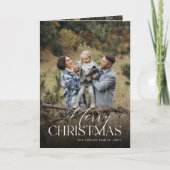 ムーディクリスマスボタニカル垂直方向の写真を折り畳み シーズンカード (正面)