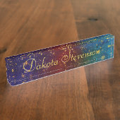 ムーディグラデーションー | サイケデリック金ゴールド デスクネームプレート (側面)