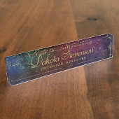 ムーディグラデーションー | サイケデリック Stardustグランジタイトル デスクネームプレート (側面)