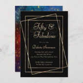 ムーディグラデーションー |ジュエルトーン素晴らしい50誕生日 招待状 (正面/裏面)