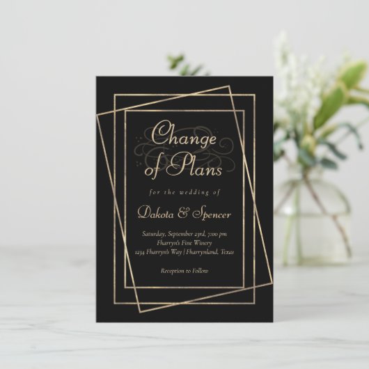 ムーディグラデーションー |宝石トーンのプランの変結婚更 招待状 (スタンド正面)