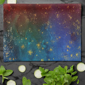 ムーディグラデーション | サイケデリックグランジ金ゴールド キッチンタオル