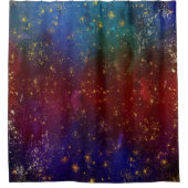 ムーディグラデーション | サイケデリックグランジ金ゴールド シャワーカーテン (正面)