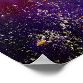 ムーディグラデーション | サイケデリックグランジ金ゴールド ポスター (角)