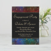 ムーディグラデーション |ダーク宝石トーン婚約パーティ 招待状 (スタンド正面)