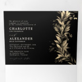 ムーディグリーナリーブラックベージュ結婚オールインワン 三つ折り招待状 (内部最初)