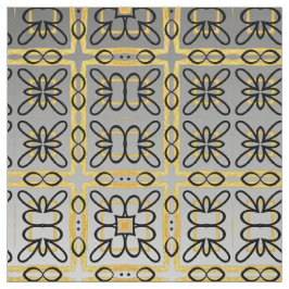 ムーディグレイ金ゴールド幾何木綿トイルヤード ファブリック