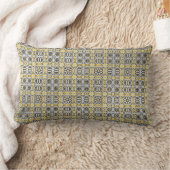 ムーディグレー金ゴールド幾何学模様アクセント枕 ランバークッション (ブランケット)