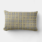 ムーディグレー金ゴールド幾何学模様アクセント枕 ランバークッション (正面)