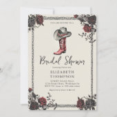 ムーディゴシックウエスタンレッドブラックバラブライダルシャワー 招待状 (正面)