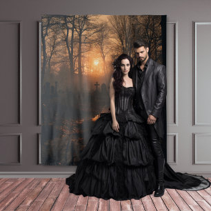 ムーディゴシックサンセット墓地XLarge タペストリー