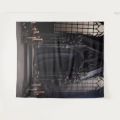 ムーディゴシックダークアルターブルゴーニュ花XLarge タペストリー (正面(横))