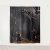 ムーディゴシックダークアーチ&ピンクローズXLarge タペストリー (正面)