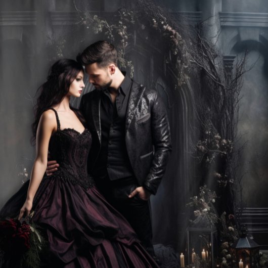 ムーディゴシックダークアーチ&ピンクローズXLarge タペストリー