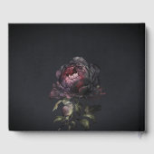 ムーディゴシックダークパープルブラック結婚牡丹 ゲストブック (裏面)