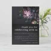 ムーディゴシックダークパープルブラック結婚牡丹 サンキューカード (スタンド正面)