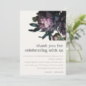 ムーディゴシックダークパープルブラック結婚牡丹 サンキューカード (スタンド正面)